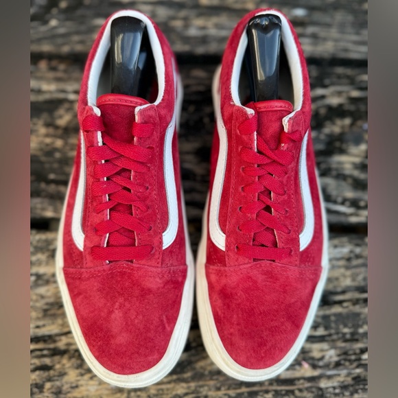 2020 Vans Old Skool 'Pig Suede - Red Chili Pepper' Unisex Lace Up Sneakers M5 - Picture 3 of 13